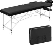 Tavolo massaggiabile ripiegabile - Letto massaggiatore - Portatile - Supporto braccio e testa - Nero