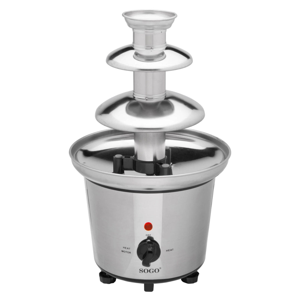 Fontana di cioccolato elettrica 3 livelli, cascata cioccolato 700g, acciaio inox 100W feste party - SOGO
