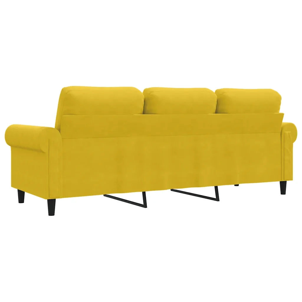 Divano a 3 Posti Giallo 180 cm in Velluto 359545