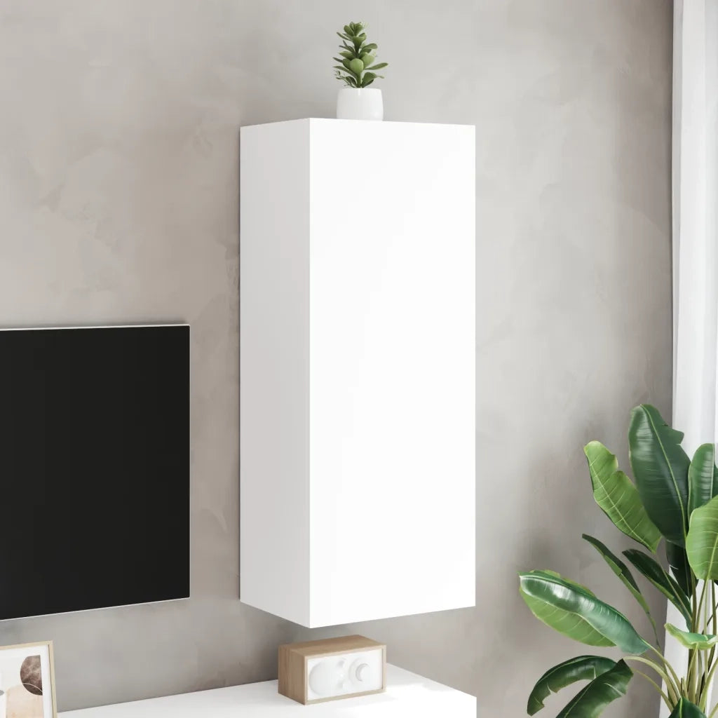 Mobile TV a Parete-Mobile TV a Muro Bianco 40,5x30x102 cm in Legno Multistrato