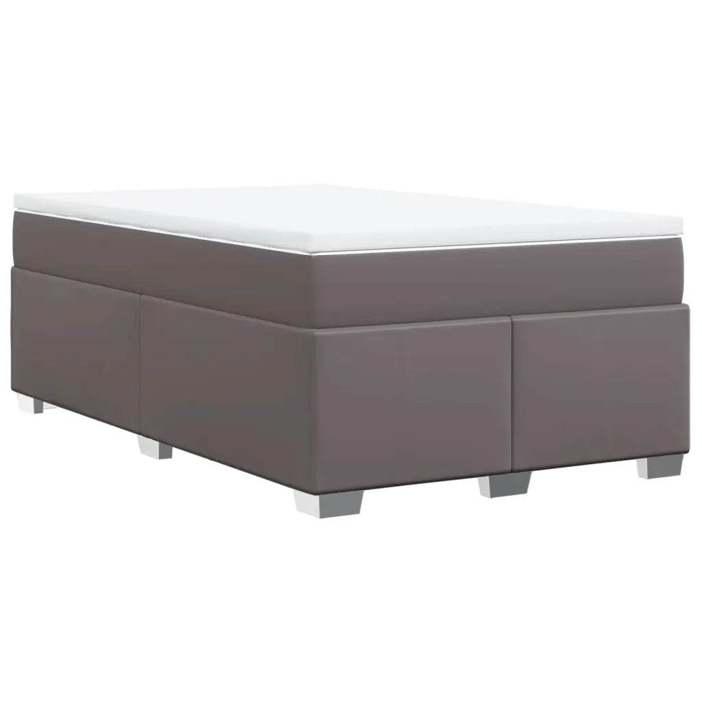 Giroletto a Molle con Materasso Grigio 120x190 cm in Similpelle