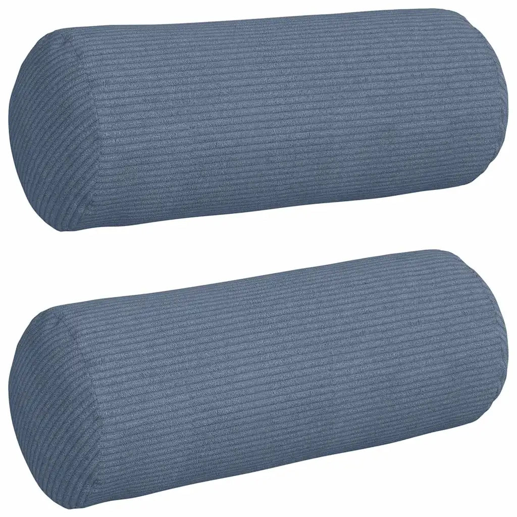 Cuscini a rullo 2 pcs Blu Ø 15 x 40 cm Tessuto in Cords
