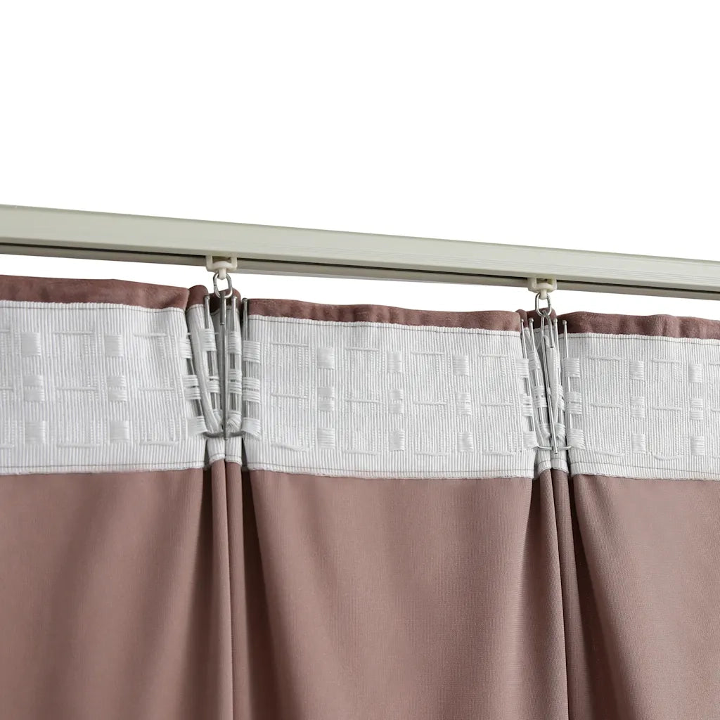 Tende Oscuranti con Ganci 2 pz Rosa Antico in Velluto 140x245cm 134526