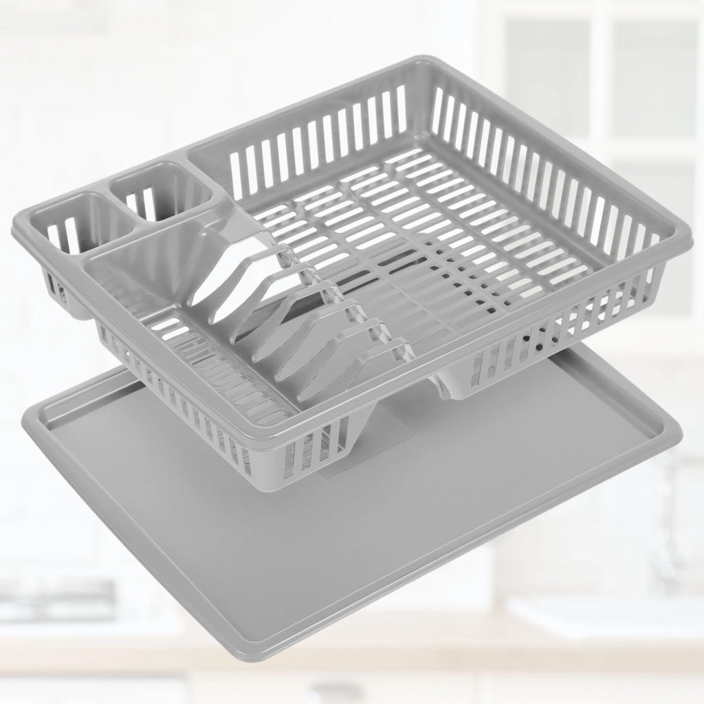 Scolapiatti KADAX per posate, piccolo, a un solo livello, in plastica, 38 cm