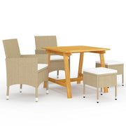 Set Mobili da Pranzo per Giardino 5 pz Beige  cod mxl 69245