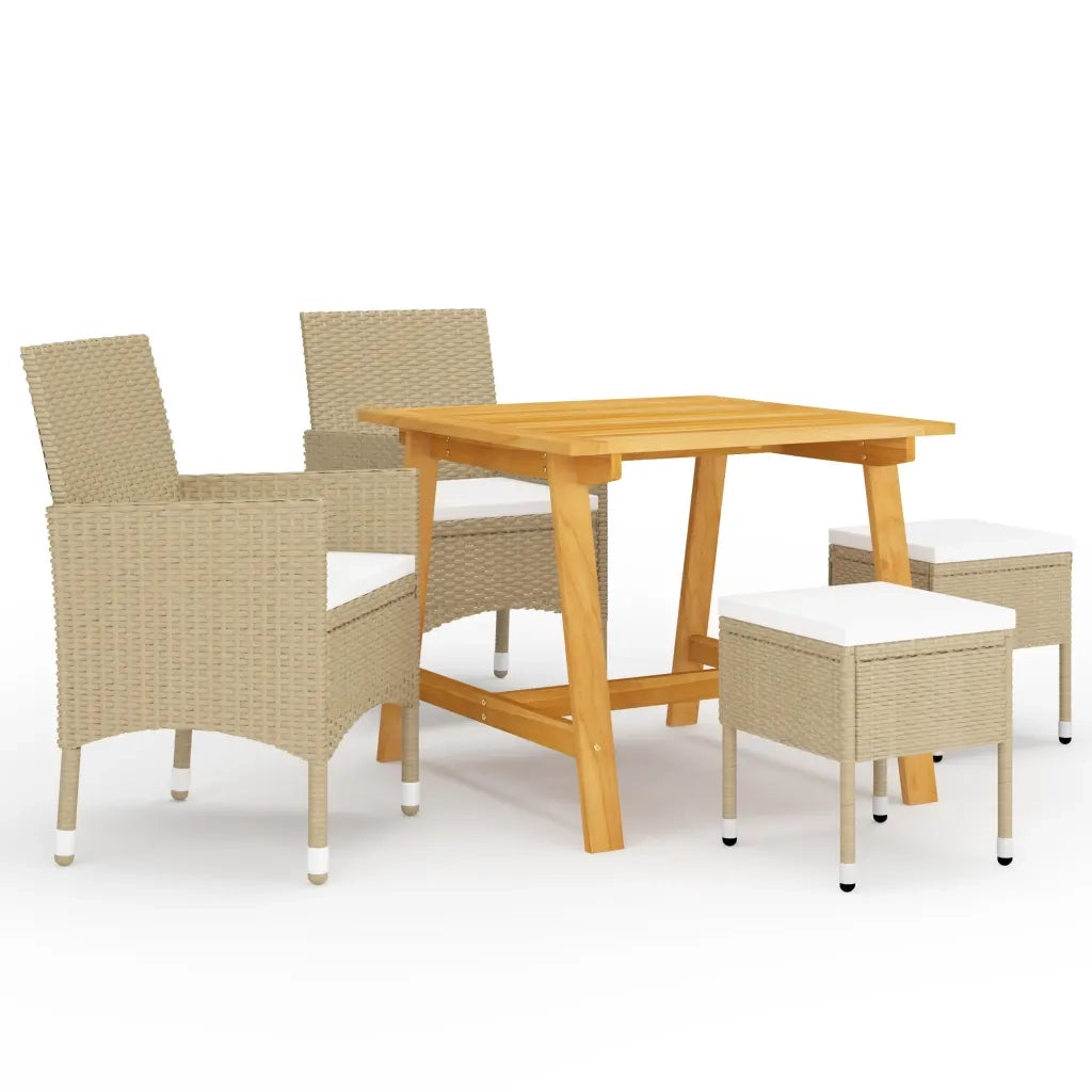 Set Mobili da Pranzo per Giardino 5 pz Beige  cod mxl 69245