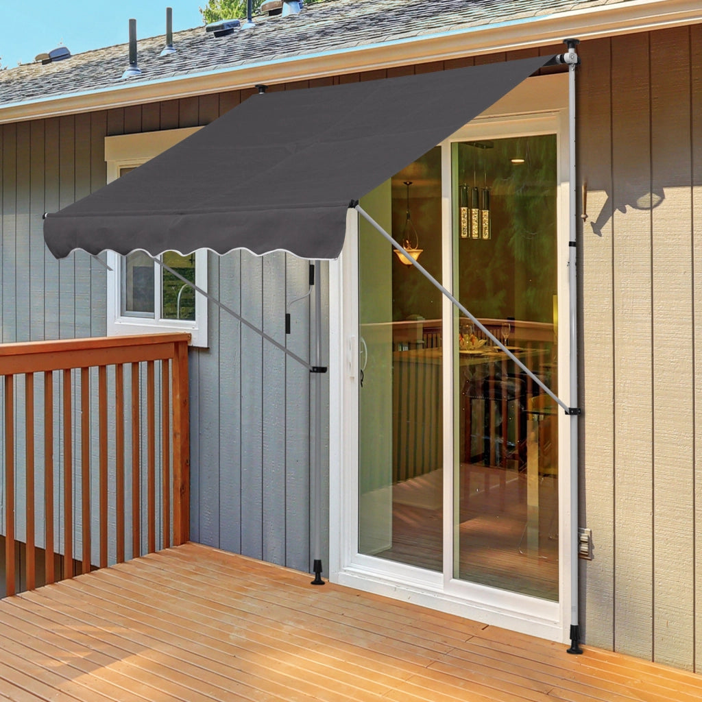 Tendone da balcone con manovella 150cm ¨C zephmum ¨C grigio