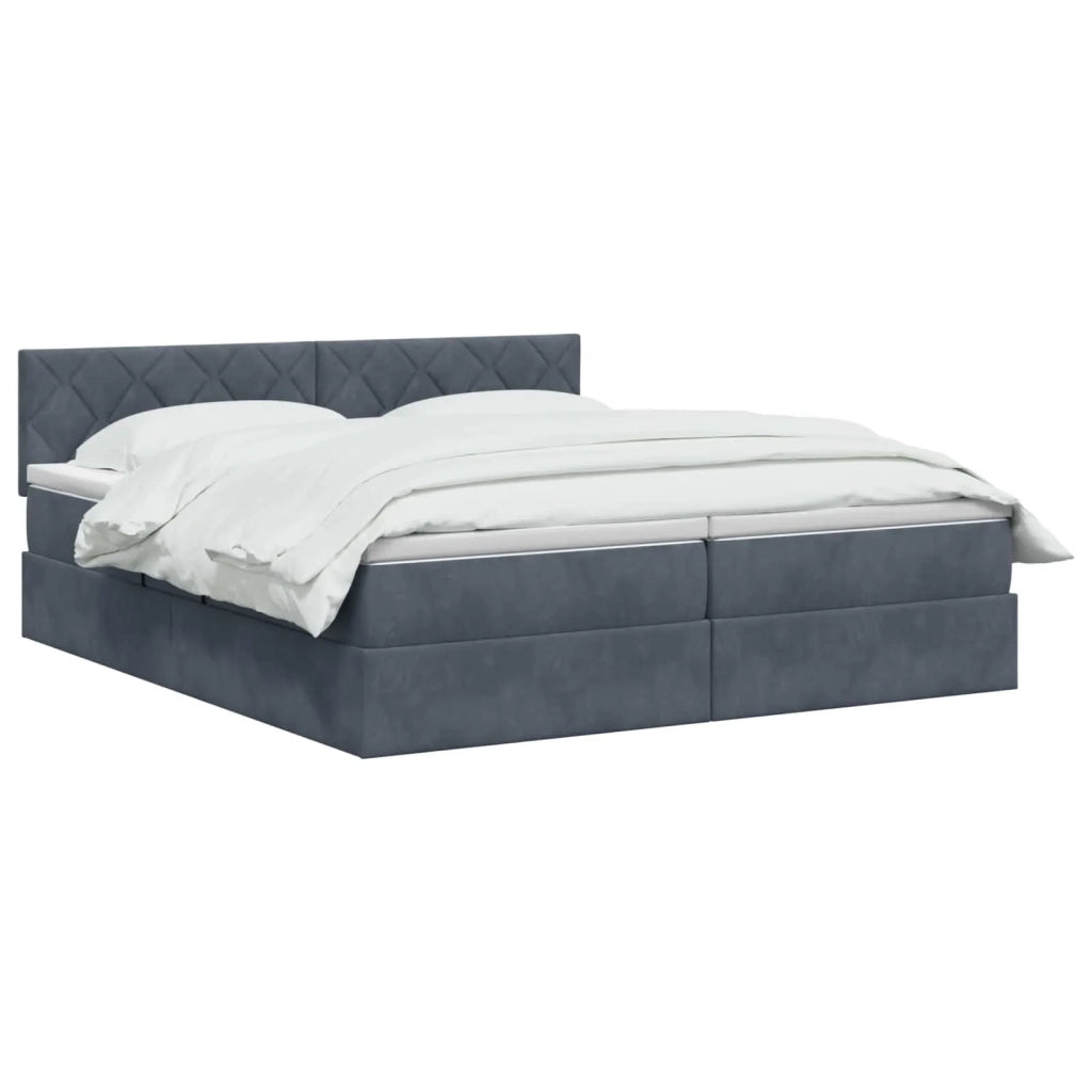 Letto con Contenitore con testiera 2 pz Grigio Scuro 3458956