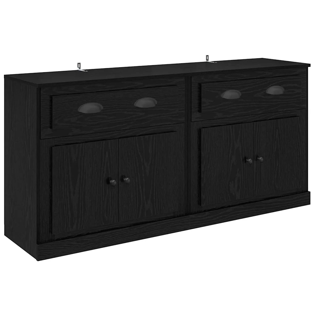 Credenza | Sideboards con cassetto 2 pcs Rovere Nero 70 x 35,5 x 67,5 cm