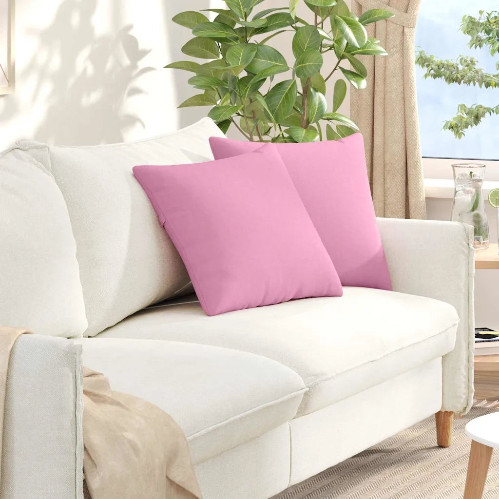 Cuscini da Divano 2 pcs Rosa 45 x 45 cm Tessuto