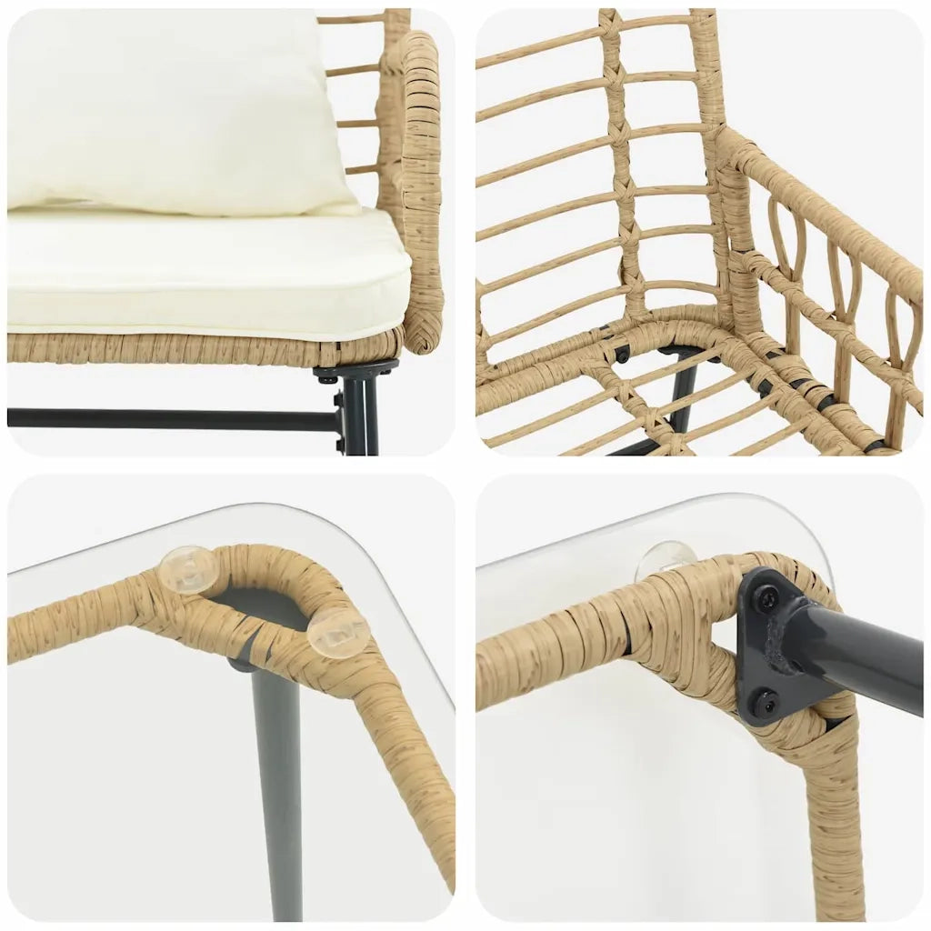 Set di Mobili da Giardino 4 pcs Nero e antracite polyrattan 3379041
