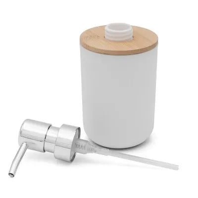 Set completo accessori bagno da appoggio in abs bianco e bambù Surf