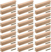 Maniglie in legno 130 mm a manubrio - Set da 24 pezzi - Inclusi viti - Maniglie per porte, ante, armadi - Ideali per uffici, cucine e decorazione degli arredi.