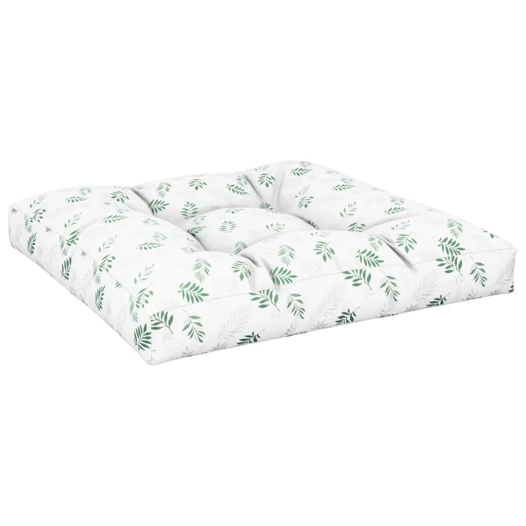Cuscino per Pallet con Motivo a Foglie 70x70x12 cm in Tessuto 360487