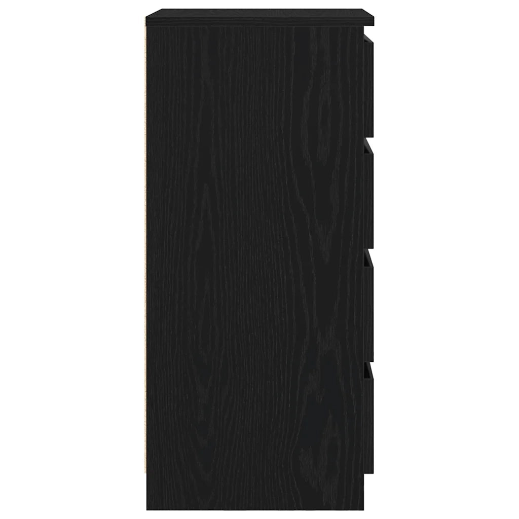 Credenza-Buffet-Armadio da cucina Rovere Nero 37,5x35x76 cm in Legno Multistrato 618525