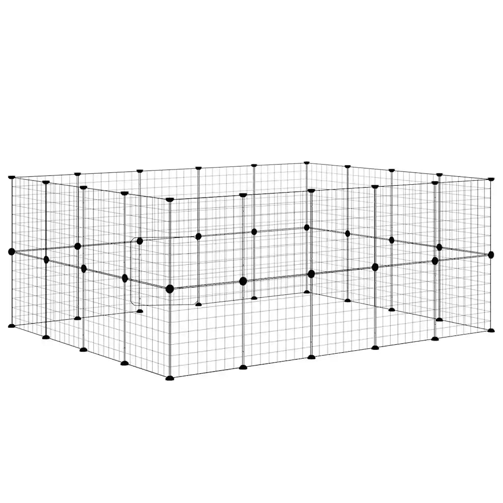Gabbia per Animali 36 Pannelli con Porta Nera 35x35 cm Acciaio 3114039