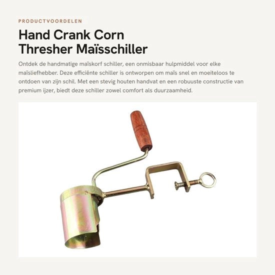 Schillatore Manuale per Mais - Maniglia in Legno - Materiale in Acciaio Duraturo - Peso Leggero - Comodo da Utilizzare - Disdorso per Mais
