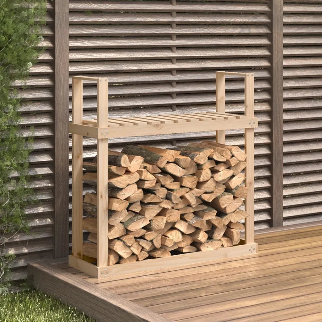 Portalegna-Scaffale per Legna 110x35x108,5 cm in Legno Massello di Pino