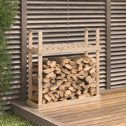 Portalegna-Scaffale per Legna 110x35x108,5 cm in Legno Massello di Pino