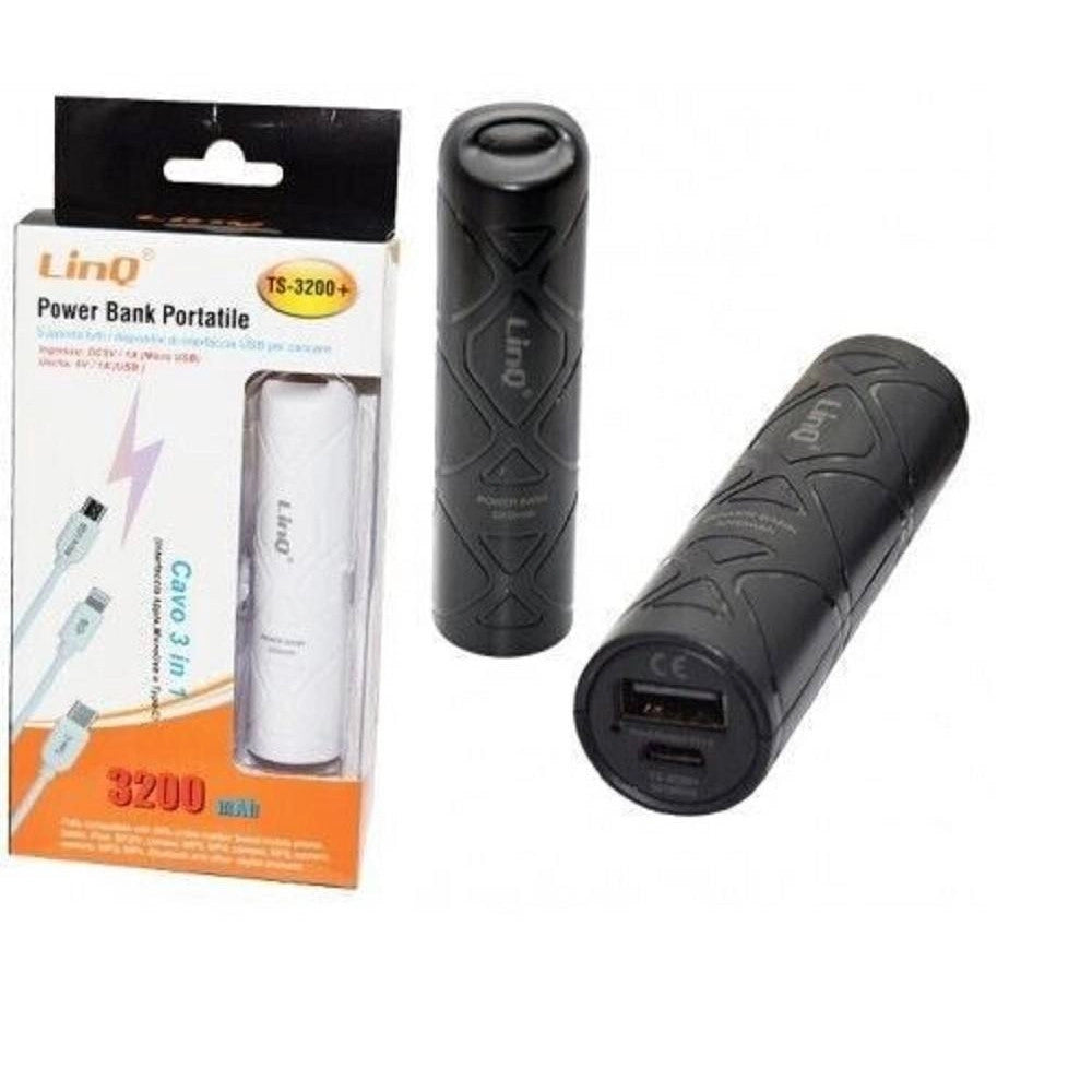 Trade Shop - Power Bank Batteria Esterna Portatile Ricaricabile 3200mah Con Cavo 3in1 Ts-3200+ -