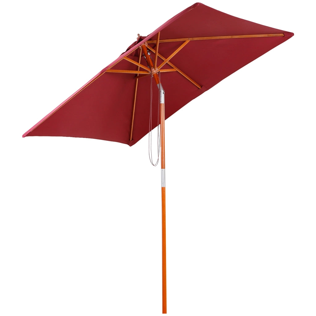 Ombrellone da giardino ¨C zephmum ¨C rettangolare 200x150x235 cm rosso vino
