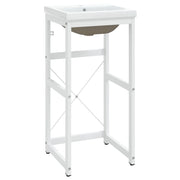 Telaio per lavabo da bagno lavabo da incasso ferro bianco 02_0006772