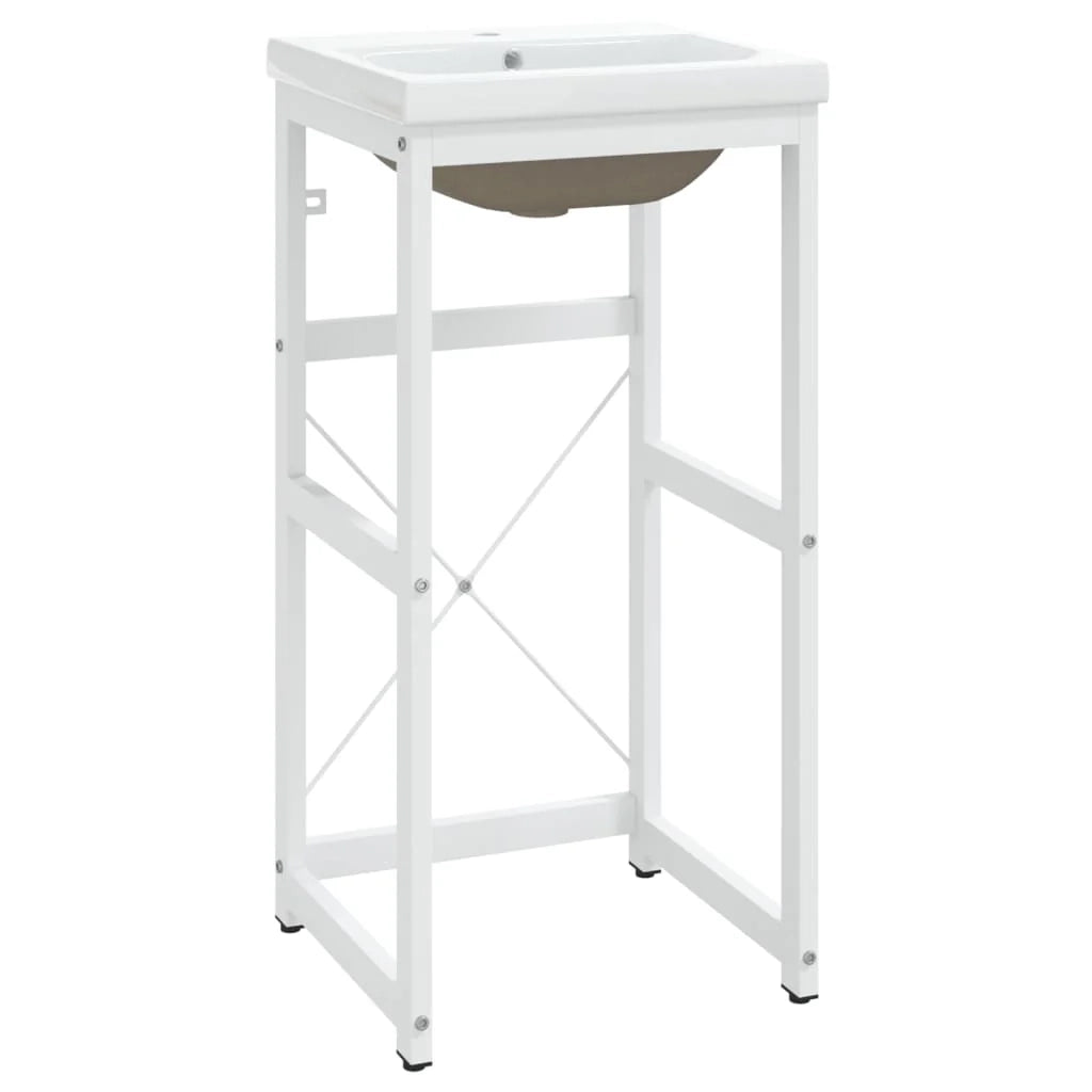 Telaio per lavabo da bagno lavabo da incasso ferro bianco 02_0006772