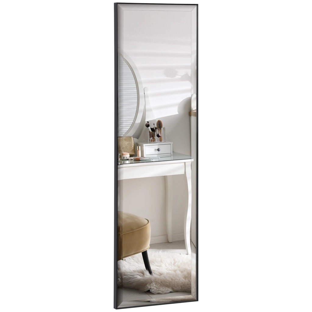 Specchio Muro ¨C zephmum ¨C Nero Alluminio 120x35 cm