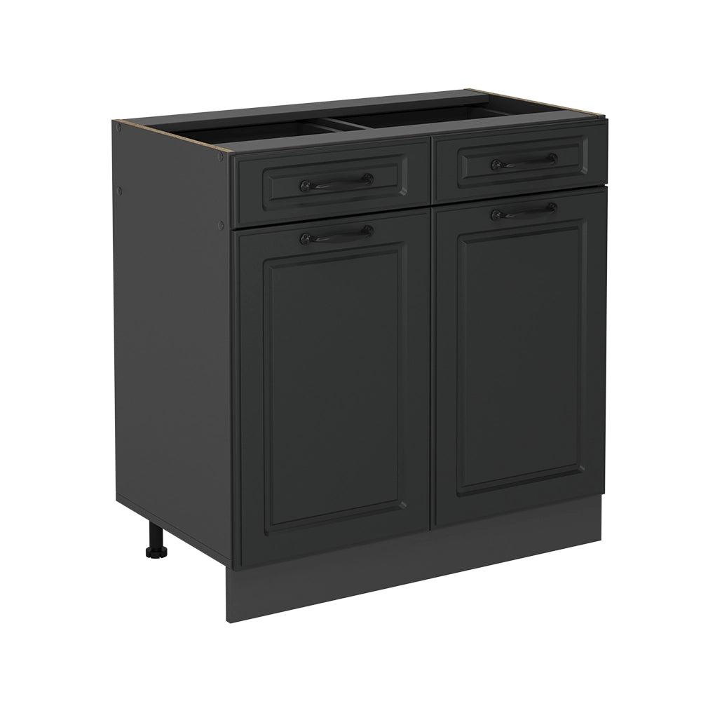 Mobiletto base per cucina R-Line Antracite rustico/Antracite 80 cm senza piano di lavoro Vicco
