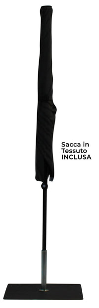 Ombrellone da Giardino 2x2 m Palo Ø38 mm in Alluminio Tessuto Olefin Trend Nero