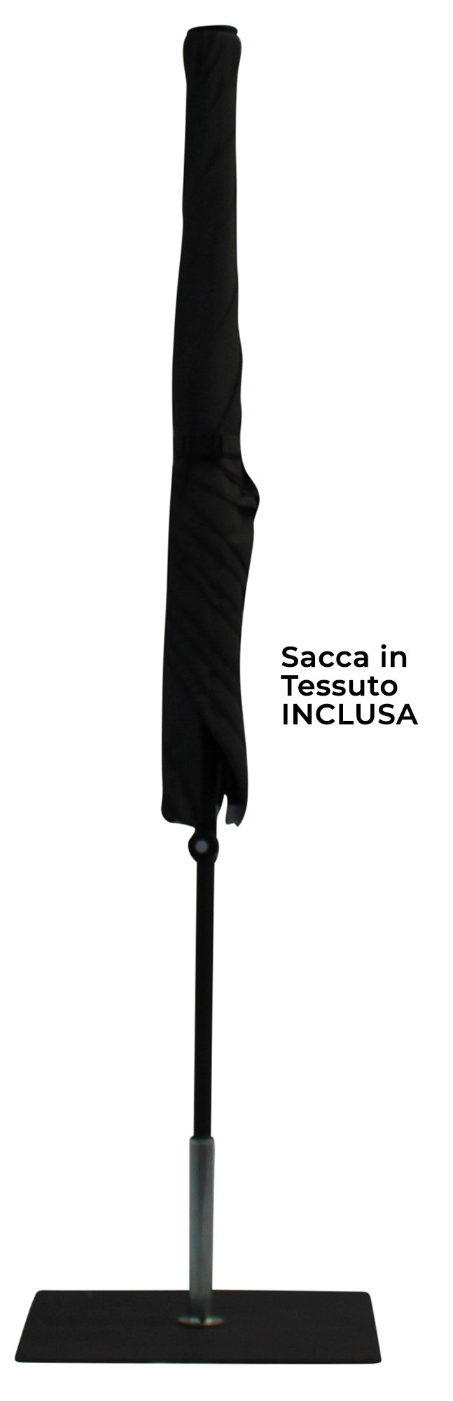 Ombrellone da Giardino Ø3 m Palo Ø38 mm in Alluminio Tessuto Olefin Trend Nero