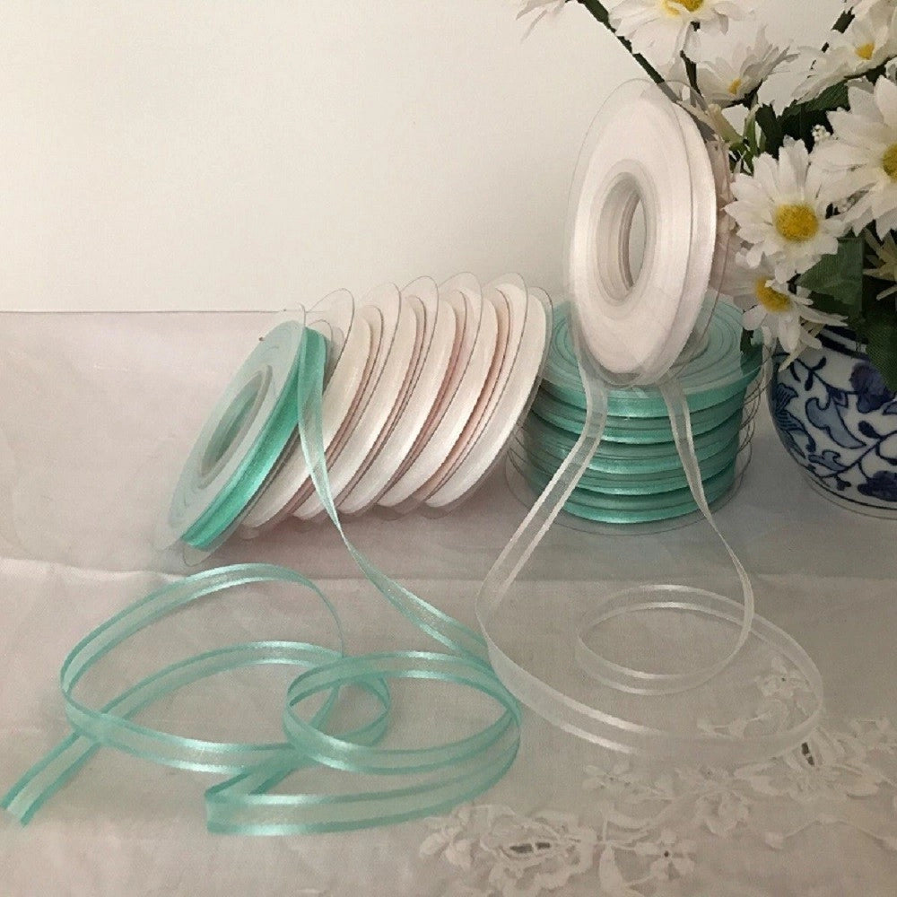 Trade Shop - Nastro Organza Doppio Raso 6 Mm Rotolo Bobina 23m Decorazioni Fai Da Te -