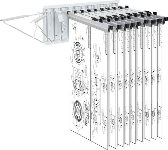 Organizzatore per documenti, spazio per 1200 documenti, 12 bracci oscillanti, carico di 240 lbs