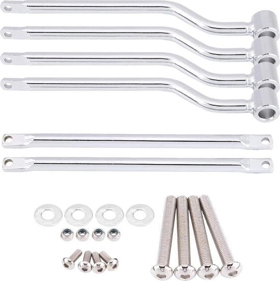 Accessori per motocicletta - Set di sostegni di sospensione delta in acciaio inox - Argento.