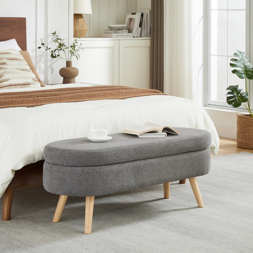 PANCA Contenitore 110 cm Chenille Grigio