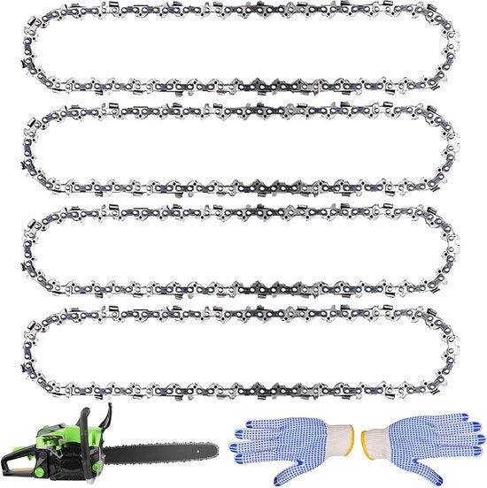 Nuova catena per sega a catena 35 cm 4 pezzi - 3/8 pollici LP 52 cambi velocità - 13 mm - Adatto per Dolmar, Husqvarna, Einhell, Bosch, Makita
