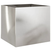 Fioriera | Cassetta per fiori | Vaso Argento 42x40x39 cm in Acciaio Inox