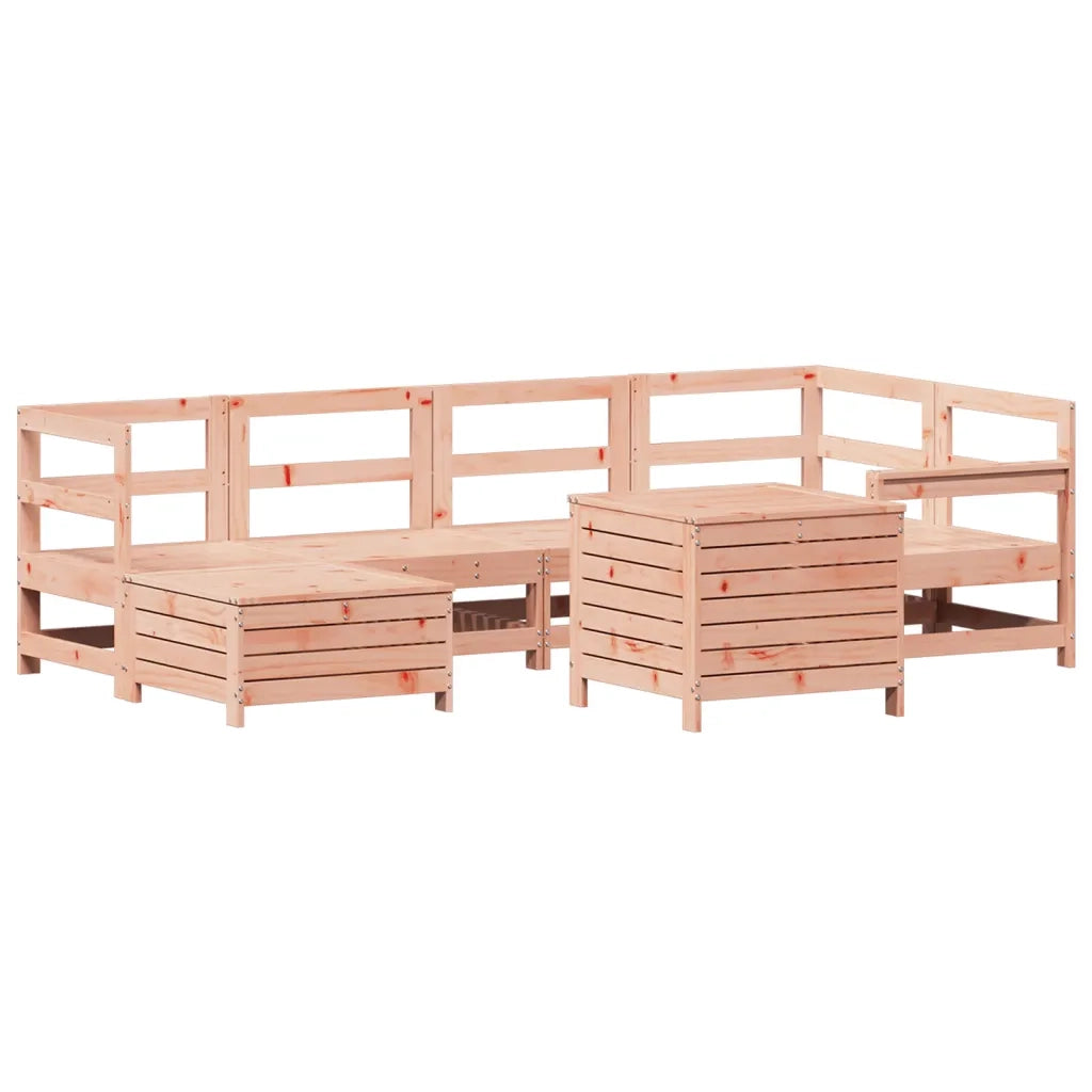 Set Divani da Giardino 7 pz in Legno Massello Abete Douglas
