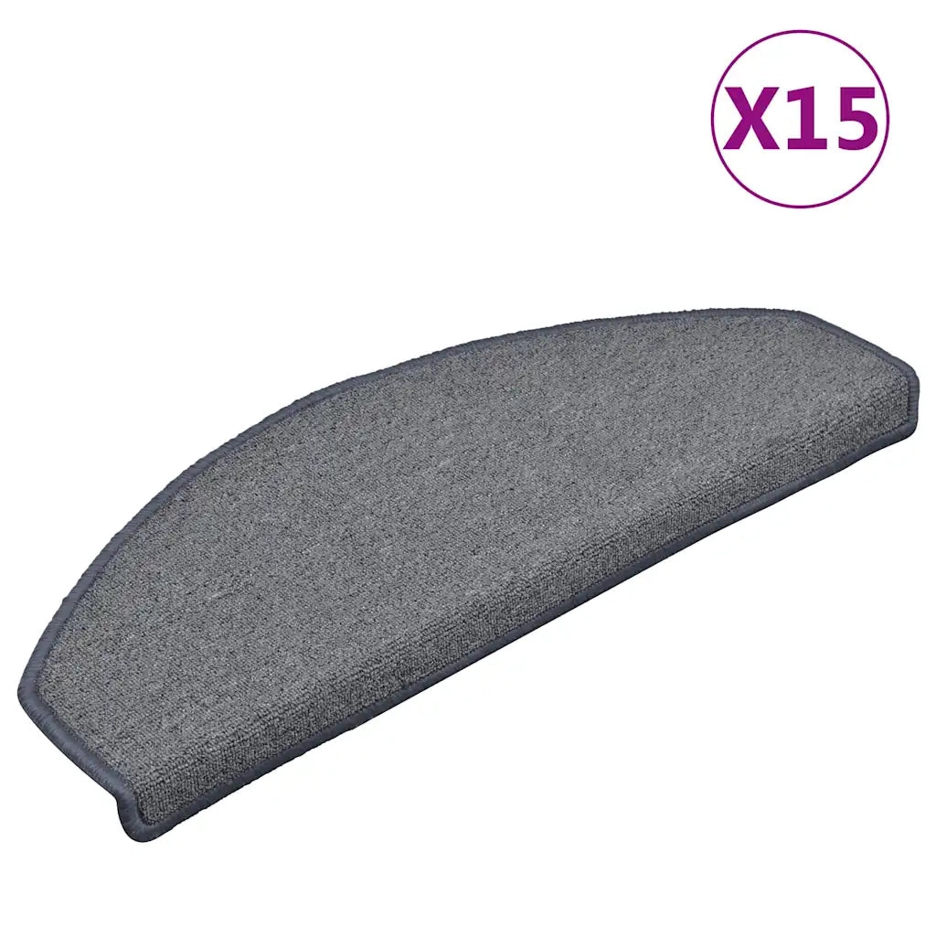 Tappetini per scale 15 pz 65x24x4 cm Grigio chiaro e blu Semicircolari Grandi 322375