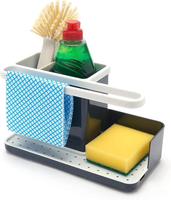 Organizzatore di Contenitori per Utensili con Lavello Rimovibile - Design Compattabile con Antiscivolo e Risparmio di Spazio