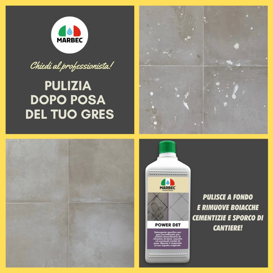 Come pulire il gres porcellanato POWER DET   1LT