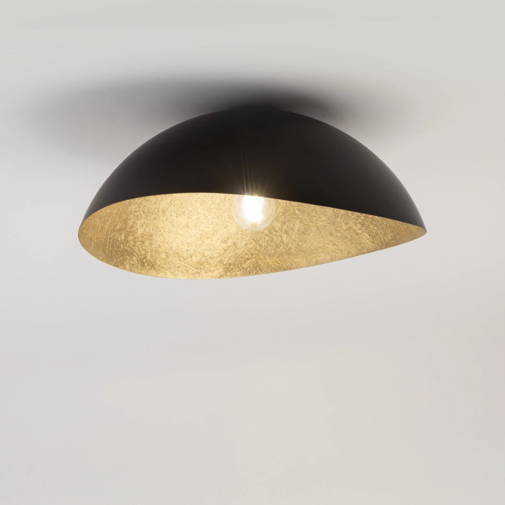 Plafoniera decorativa tonda Solaris nero-oro 33cm E27