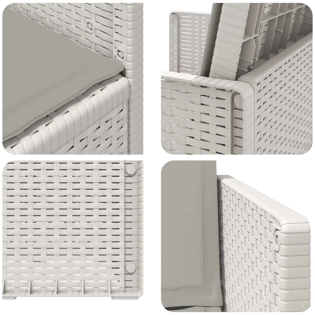 Sedie da pranzo da giardino 2 pcs Bianco e Grigio Chiaro PP