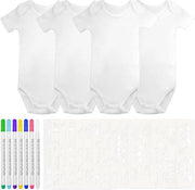 Set di 4 fasci per dipintura, pantaloncini per bambini per feste, 7 pennarelli acqua-resistenti e 16 stampe per uso come fasci per compleanni di bambini
