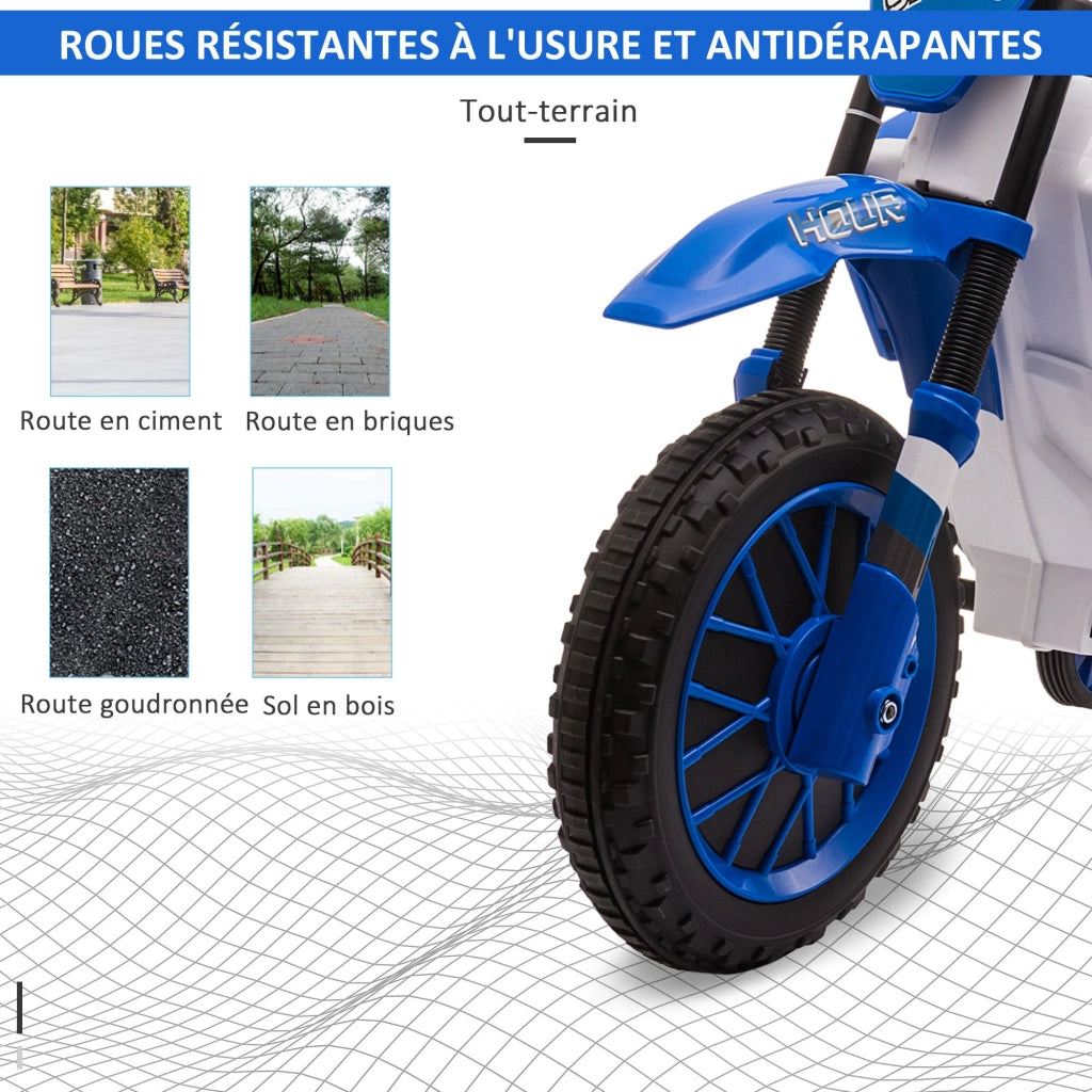 Moto Elettrica per Bambini 3-5 Anni 12V ¨C zephmum ¨C 106.5x51.5x68 cm Blu