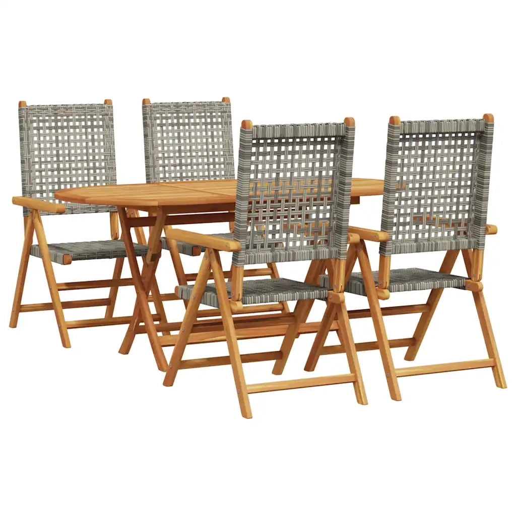 Set da Pranzo per Giardino 5 pcs Grigio 3375732
