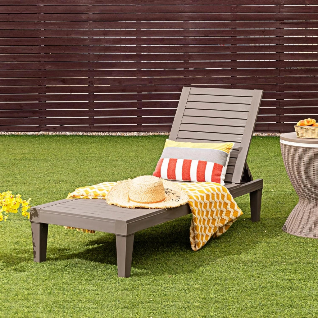 Sdraio da Giardino con Schienale Regolabile in 5 Posizioni, Sdraio Rilassante per Spiaggia, Terrazza e Piscina, 190 x 57,5 x 29 cm, 2 Colori Disponibili