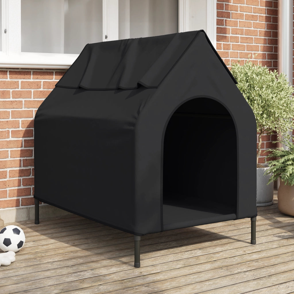 Casa per Cani Nera in Tessuto Oxford e Acciaio