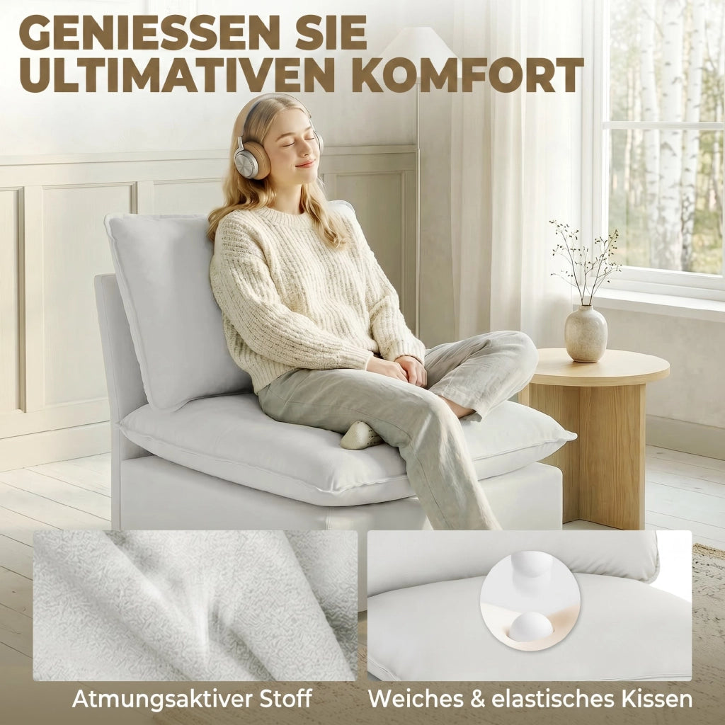 Sedia da Pranzo Moderna ¨C zephmum ¨C Grigio in Tessuto Imbottito