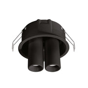 Faretto da Incasso Orientabile GFA 2x8W LED 3000K con Doppio Spot Indipendente, Finitura Nero Satinato, IP20, Classe II - Gealuce